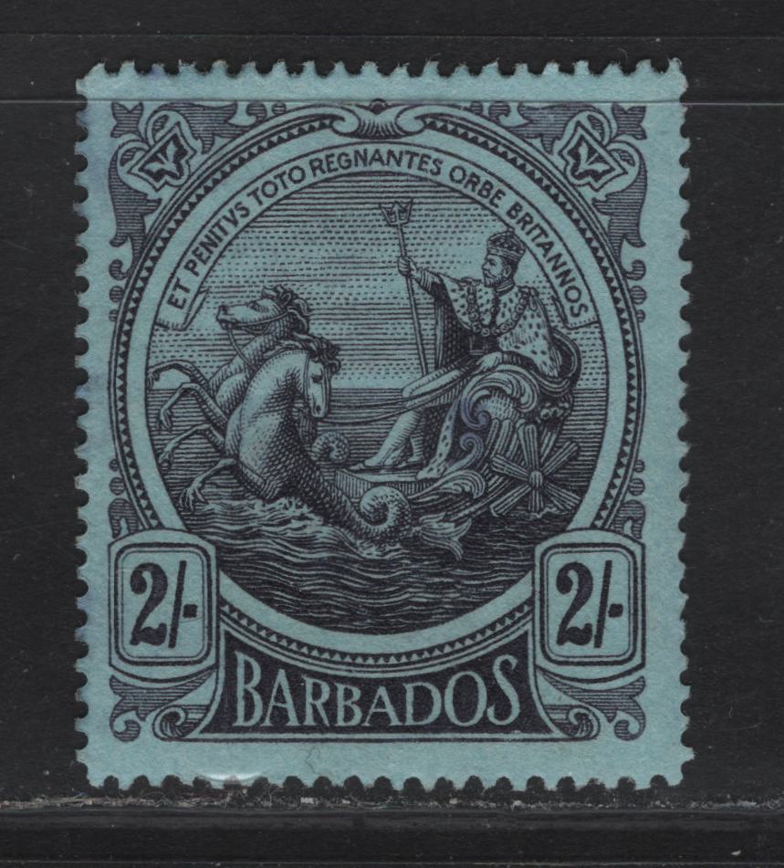 Lot 17 (C)  Barbados #190 2/- Purple On Blue, 1916-1919 King George V Large Colonial Badge Definitives Issue, A VFOG Single