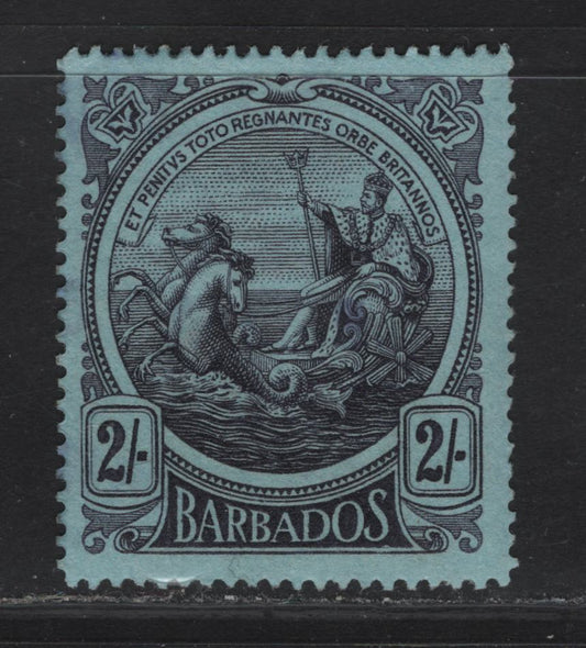 Lot 17 (C)  Barbados #190 2/- Purple On Blue, 1916-1919 King George V Large Colonial Badge Definitives Issue, A VFOG Single