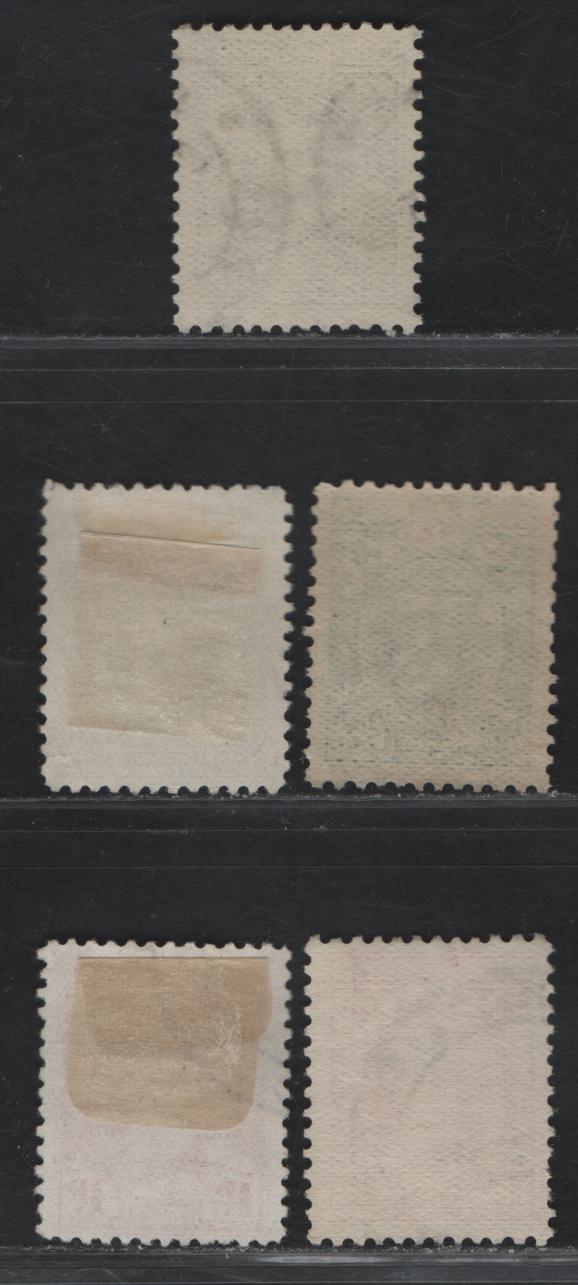 Lot 179 Southern Rhodesia SG#15-16c 1/2d - 1.5d Green - Chocolate King George V, 1931-1937 KGV Portrait Issue, 5 Fine Used Singles, Line & Comb Perf 12, Horizontal & Vertical Wove Papers