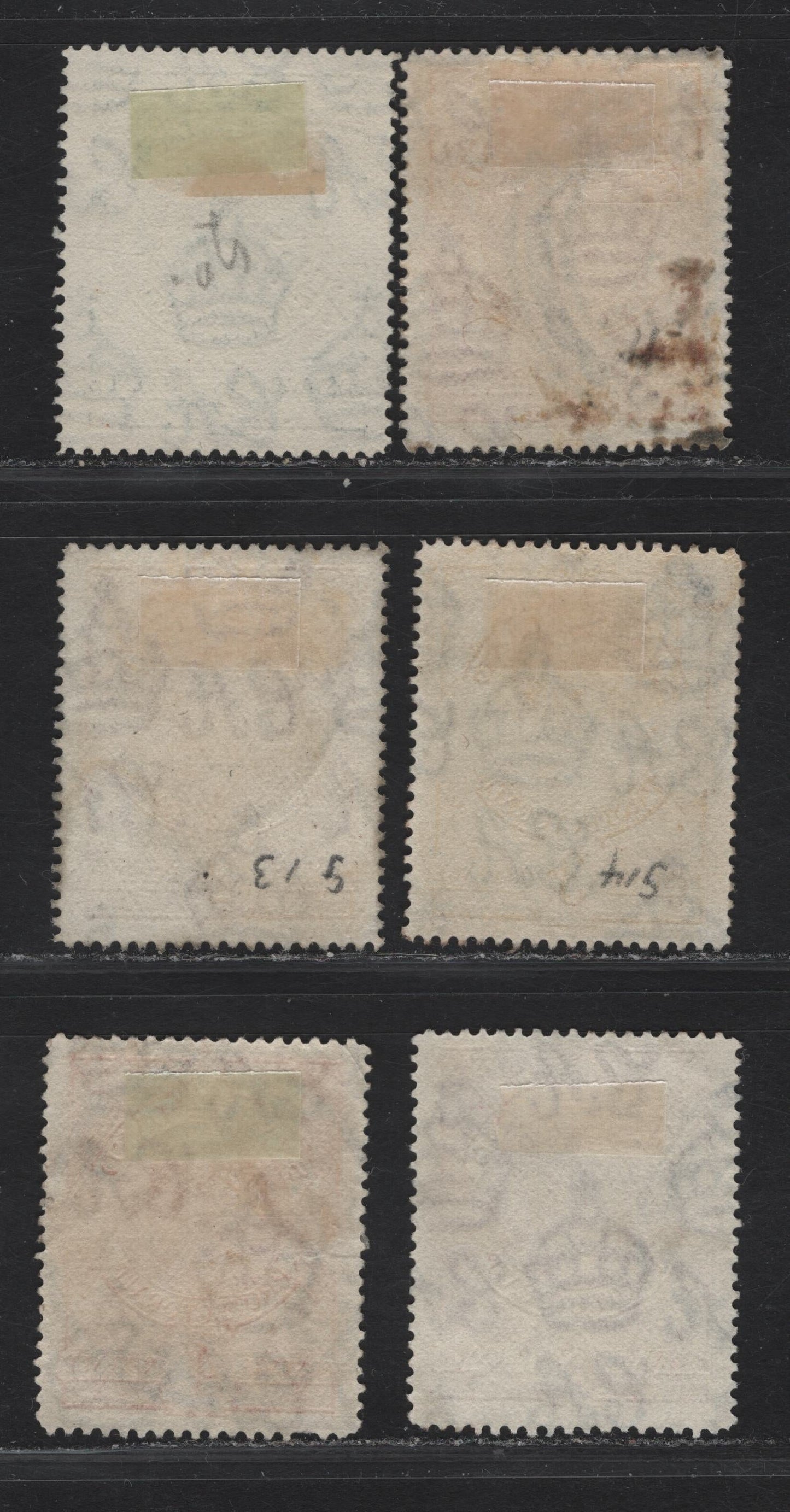 Lot 189 Swaziland SG#11-16 1/2d - 6d Green - Bright Purple King George V, 1933 KGV Profile Heads Issue, 6 Fine/Very Fine Used Singles