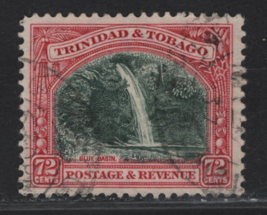 Lot 194 (C) Trinidad & Tobago SG#238 72c Myrtle Green & Carmine Blue Basin, 1935-1937 Pictorial Issue, A Very Fine Used Single, Line Perf 12