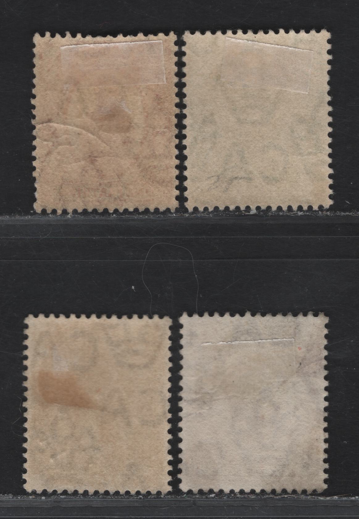 Lot 196 Turks & Caicos SG#116, 129, 132, 136 1/2d - 6d Green - Dull Purple King George V, 1913-1921 KGV Profile Heads Issue, 4 Very Fine Used Singles Multiple Crown CA Wmk, ,