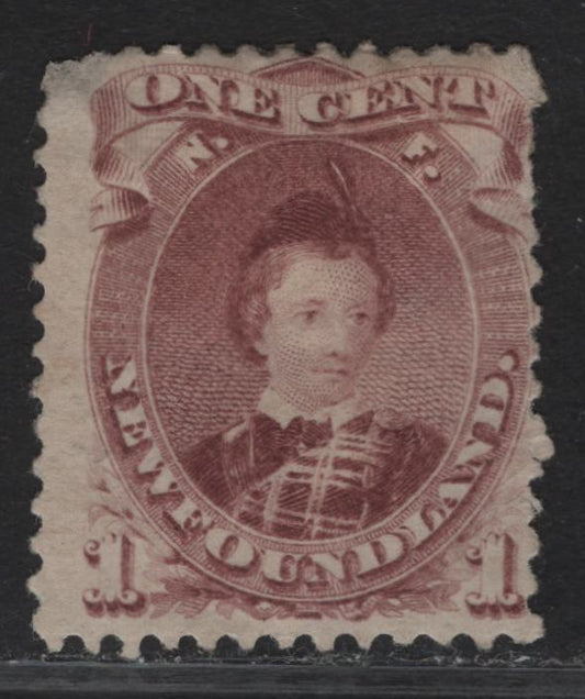 Lot 255 (C) Newfoundland #32A 1c Brown Lilac Queen Victoria, 1868-1894 2nd Cents Issue, A Fair OG Single, Perf 12, Cents-B Paper, Full Original Gum, Short Perfs At Upper Right & Rounded Corner At Upper Left.