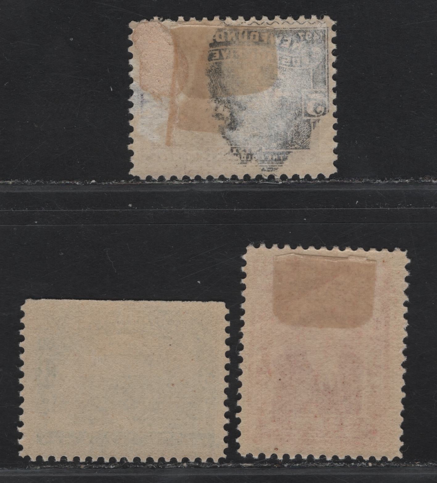 Lot 260 (C) Newfoundland #62-63, 65 2c - 5c Lake - Violet John Cabot - Mining, 1897 Discovery of Newfoundland Issue, 3 FOG Singles, Papers ABNN-A, C & D, Perfs 11.9x12 & 12x11.9