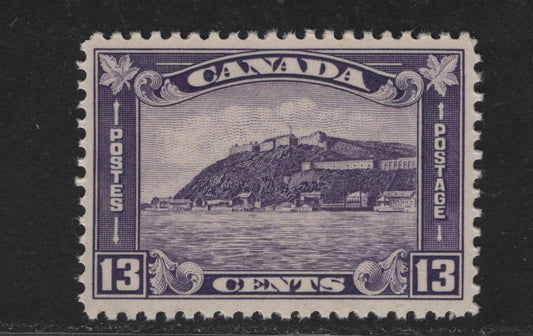 Lot 283 (C) Canada #201 13c Bluish Milky Violet Quebec Citadel, 1932 KGV Medallion Issue, A VFNH Single, Paper BABN-I, Perf 10.75x10.85