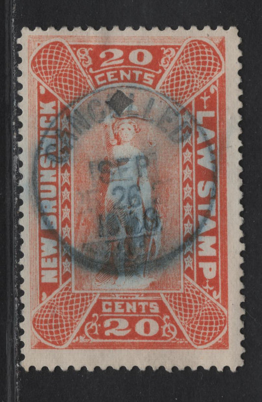 Lot 302 (C) New Brunswick #NBL9 20c Vermillion Justice, 1890-1900 New Brunswick Law Issue, A Fine Used Single