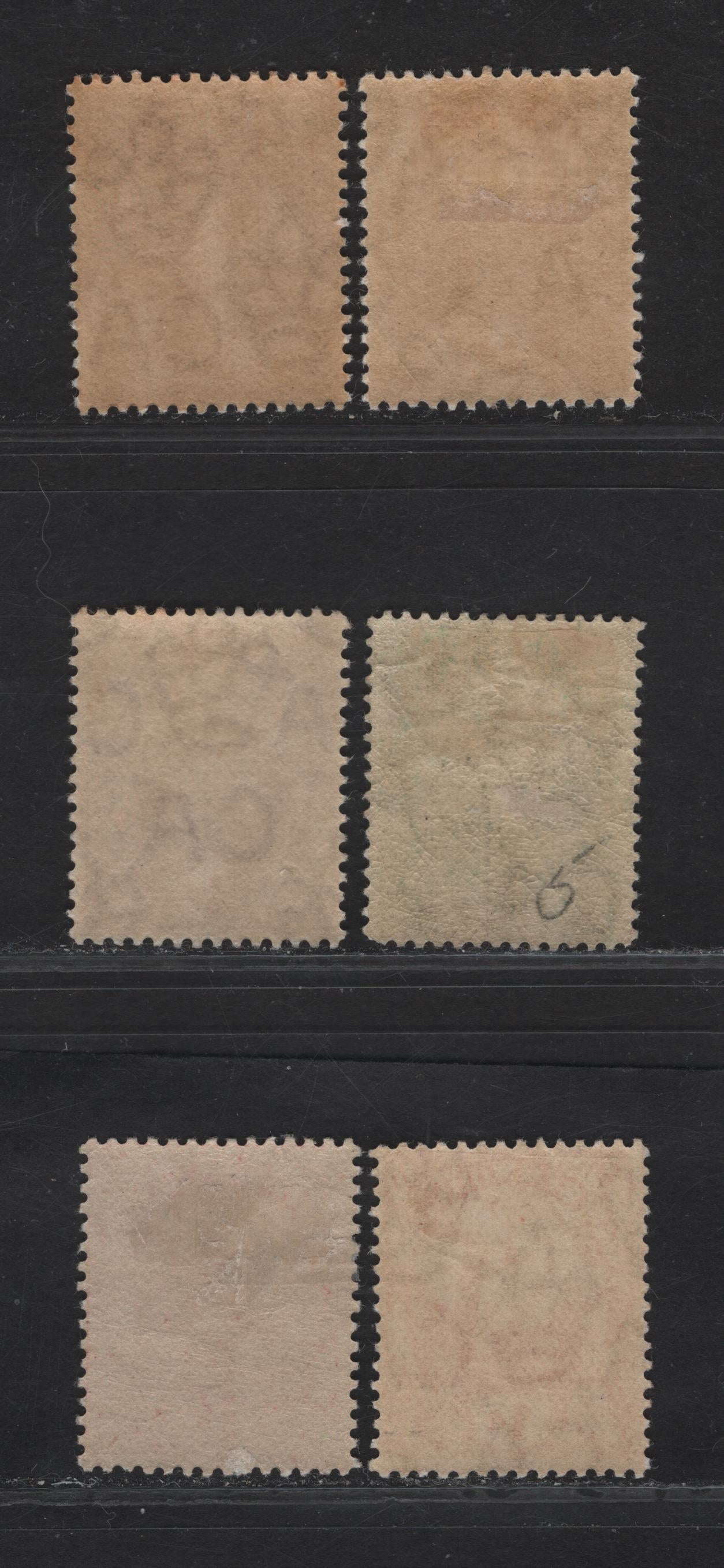 Lot 31 Bermuda SG#44-a, 45-46a 1/4d - 1d Brown - Rose Red Caravel, 1910-1925 Caravel Definitives, 6 FOG Singles, Multiple Crown CA Wmk, Comb Perf 14