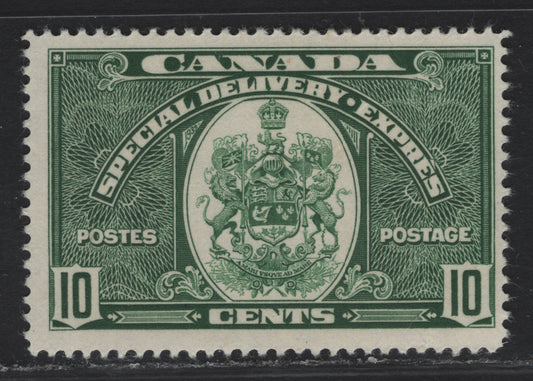 Lot 338 Canada #E7 10c Green Emblem, 1939 Special Delivery Issue, A FOG Single, CBN-II, Perf 11.9x12