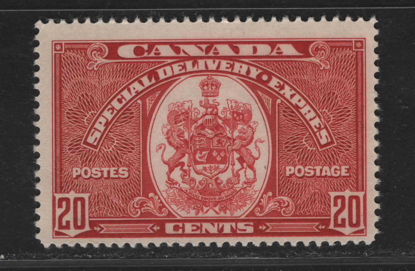 Lot 353 (C) Canada #E8 20c Carmine Emblem, 1939 Special Delivery Issue, A FNH Single, Paper/Gum CBN-MM, Perf 11.85x11.9