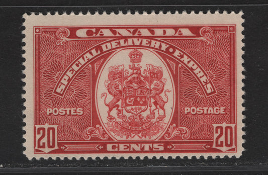 Lot 353 (C) Canada #E8 20c Carmine Emblem, 1939 Special Delivery Issue, A FNH Single, Paper/Gum CBN-MM, Perf 11.85x11.9