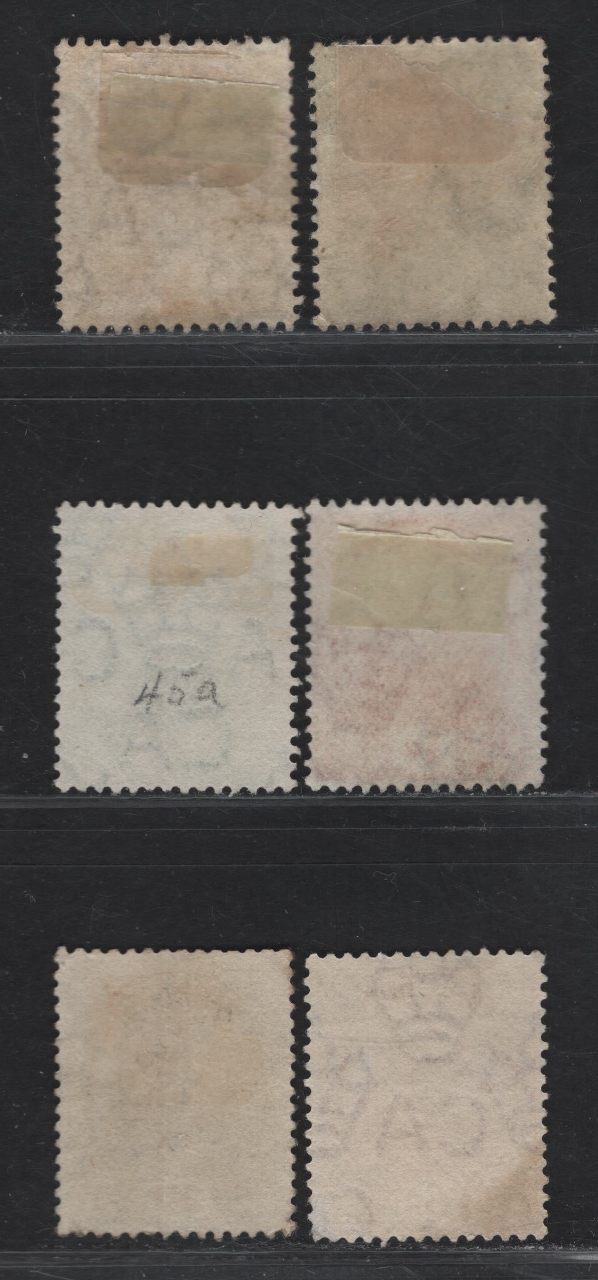 Lot 40 Bermuda SG#44-45a, 46, 48, 50 1/4d - 6d Brown - Purple Caravel, 1910-1925 Caravel Definitives, 6 Fine/Very Fine Used Singles, Multiple Crown CA Wmk, Comb Perf 13.8x14