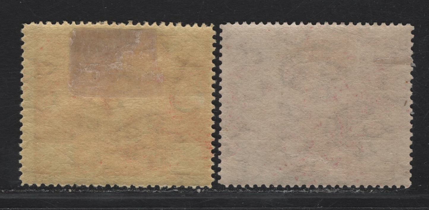 Lot 46 Bermuda SG#71-72 4d - 6d Red on Yellow - Purple King George V, 1921 Tercentenary of Representative Institutions Issue, 2 FOG Singles