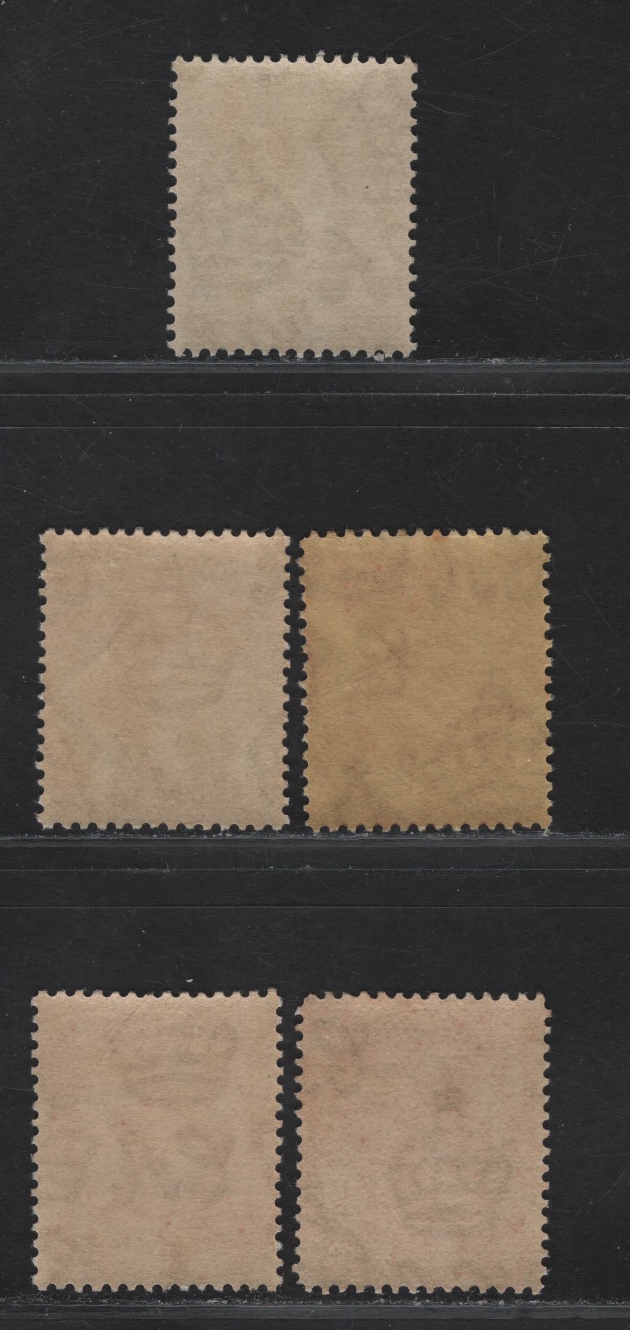 Lot 59 Bermuda SG#80-81, 85-86 2d - 6d Gray - Claret Caravel, 1922-1934 Caravel Issue, 5 F/VFNH Singles, Line Perf 14