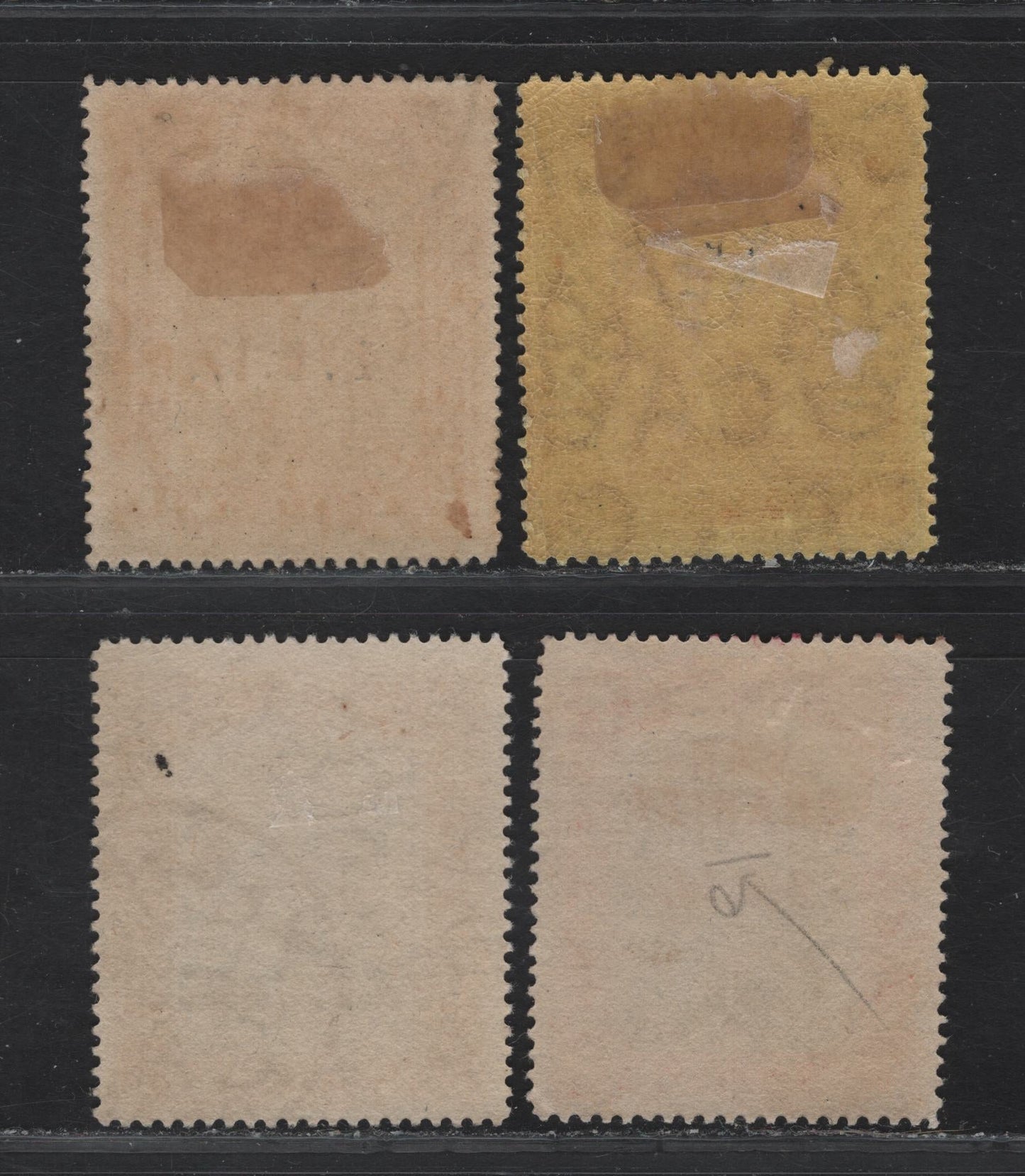 Lot 9 (C)  Bahamas #90, 94, 100, 101 1d Grey & Deep Carmine Red - 1d Grey Black & Carmine Red, 1919 War Tax Overprints On Queen's Staircase Definitives, 4 F & VF Used SIngles