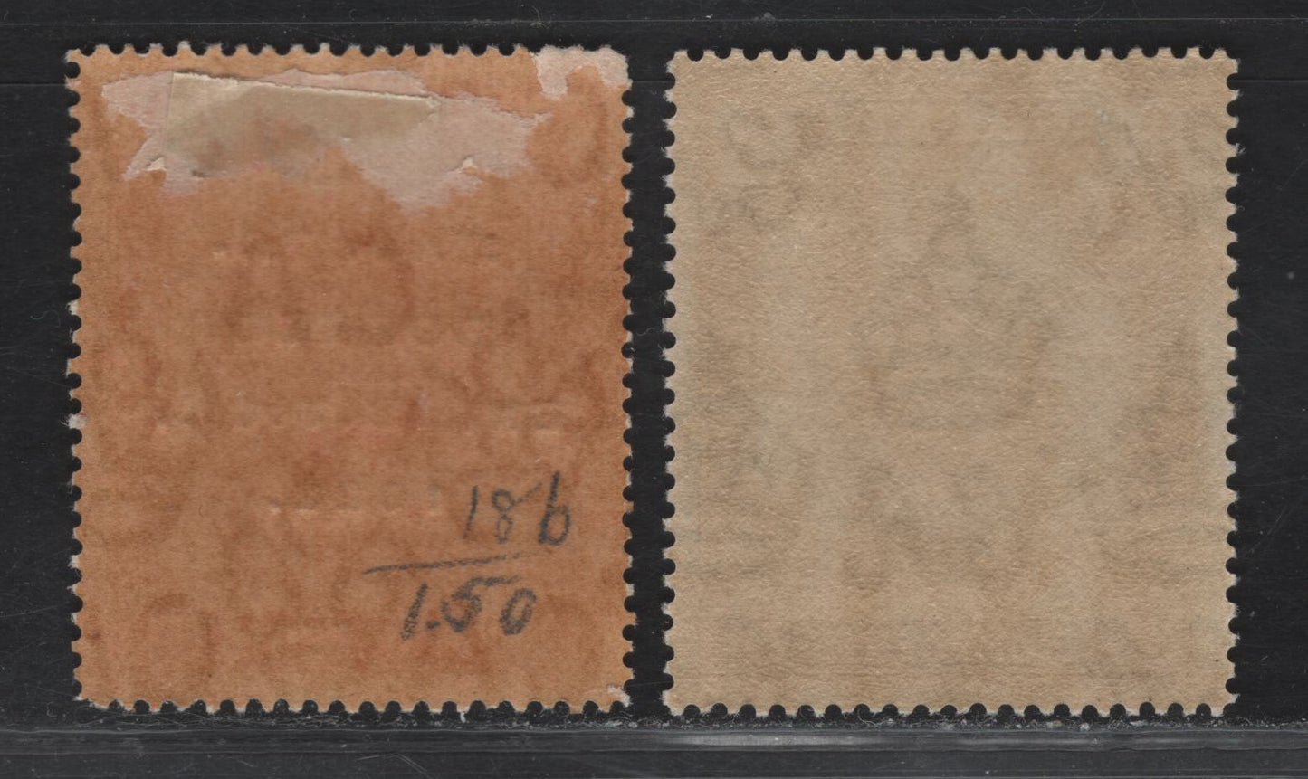 Lot 95 Brunei SG#53, 72 3c - 8c Scarlet - Gray Black River Scene, 1922-1937 Malaya Borneo Exhibition - River Scene Definitive Issues, 2 VFOG Singles