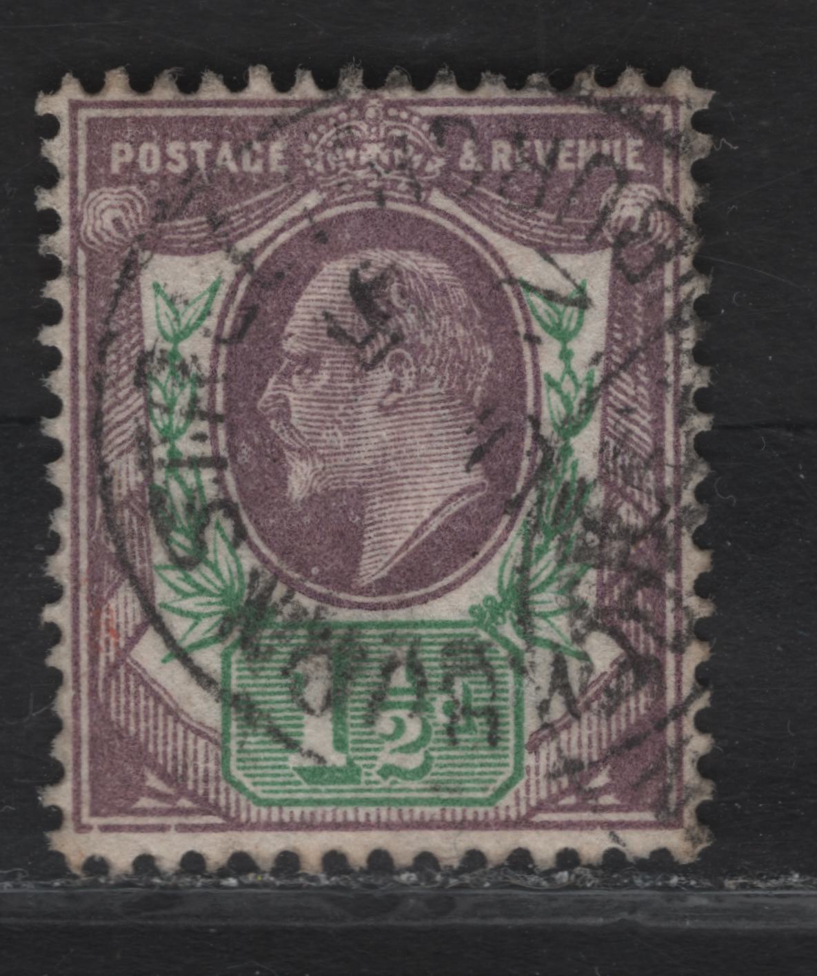 Lot 104 Great Britain SC#129c (SG#288) 1.5d Dull Purple & Bright Green King Edward VII, 1902-1910 King Edward VII Issue, A Very Fine Used Single, Somerset House Printing.
