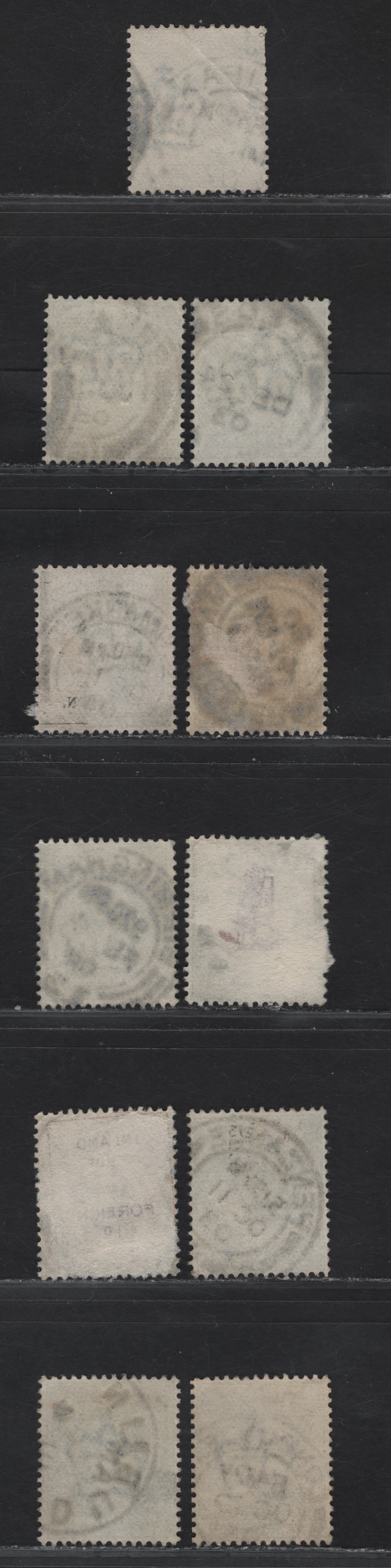 Lot 11 Great Britain SC#127a (SG#216 (Spec M1(1) - M1(3))) 1/2d Deep Blue Green - Blue Green King Edward VII, 1902-1910 King Edward VII Issue,  Fine/Very Fine Used Singles, Single Bar Barell CDS Cancels, More Common Towns