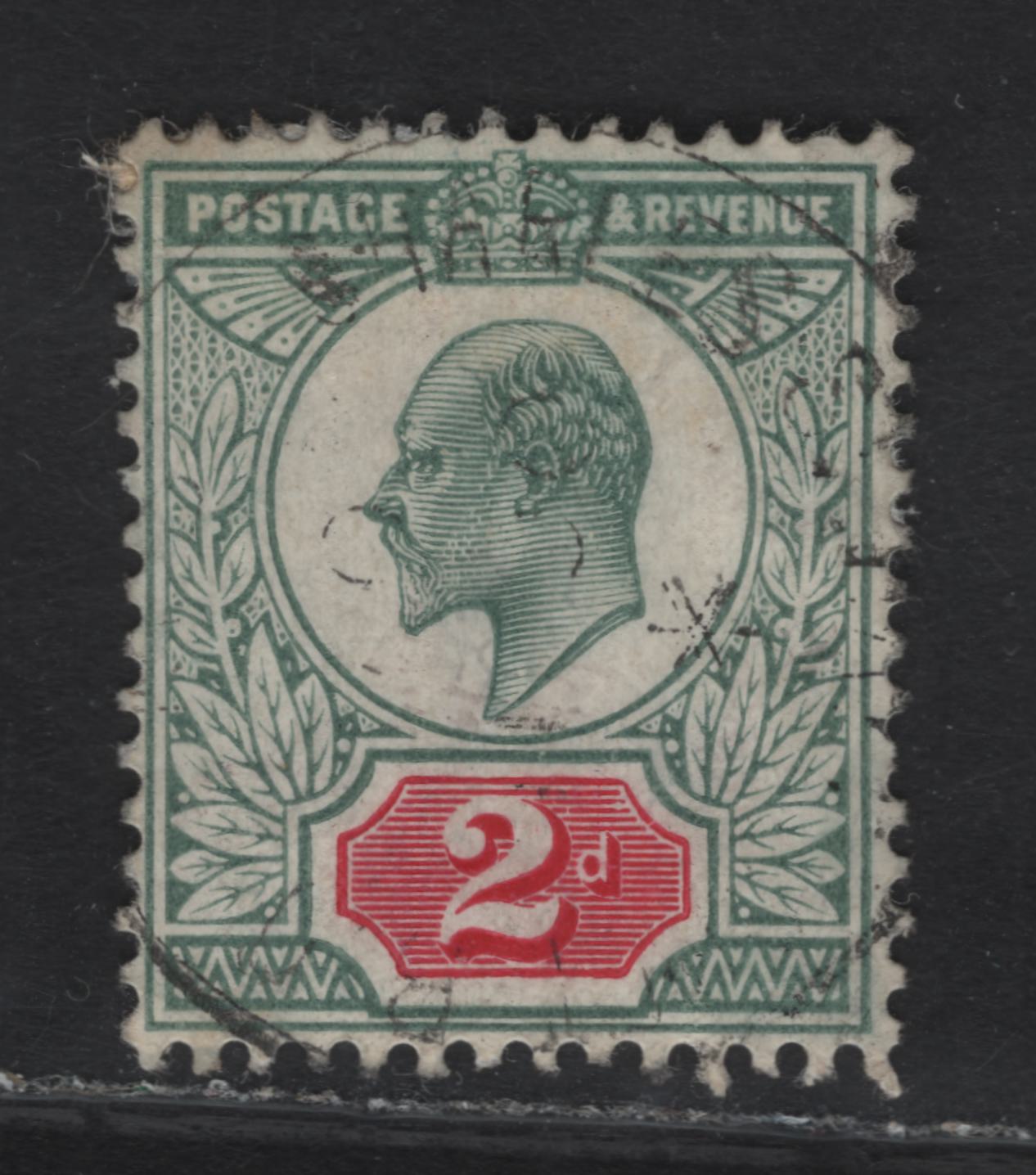 Lot 114 Great Britain SC#130f (SG#227) 2d Dull Blue Gren & Carmine King Edward VII, 1902-1910 King Edward VII Issue, A Very Fine Used Single, DLR Printing, Chalk Surfaced Paper
