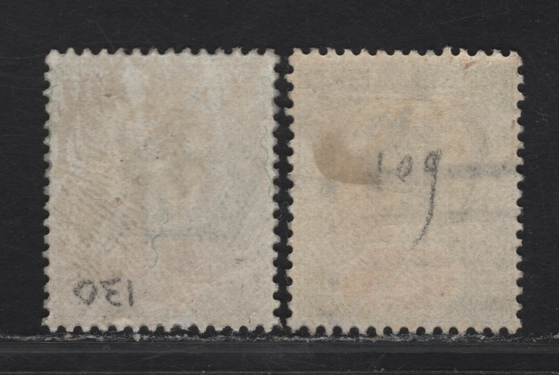 Lot 122A Great Britain SC#130b-c (SG#290-291) 2d Deep Dull Green & Red - Deep Dull Green & Carmine King Edward VII, 1902-1910 King Edward VII Issue, 2 Fine Used Singles, Somerset House Printing.