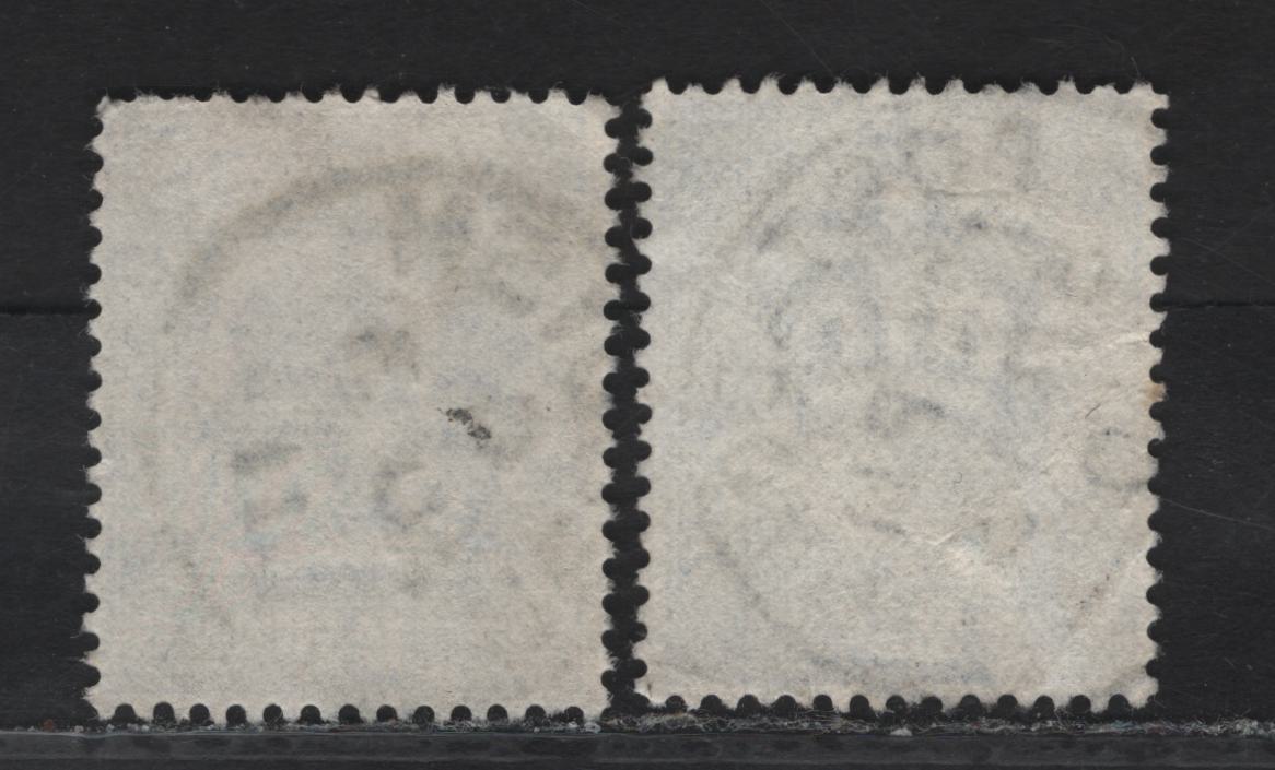 Lot 127 Great Britain SC#131var (SG#230var) 2.5d Deep Ultramarine King Edward VII, 1902-1910 King Edward VII Issue, 2 Fine/Very Fine Used Singles, Reddish Aug 3 1911 & Sept 13 1910 Portadown CDS.