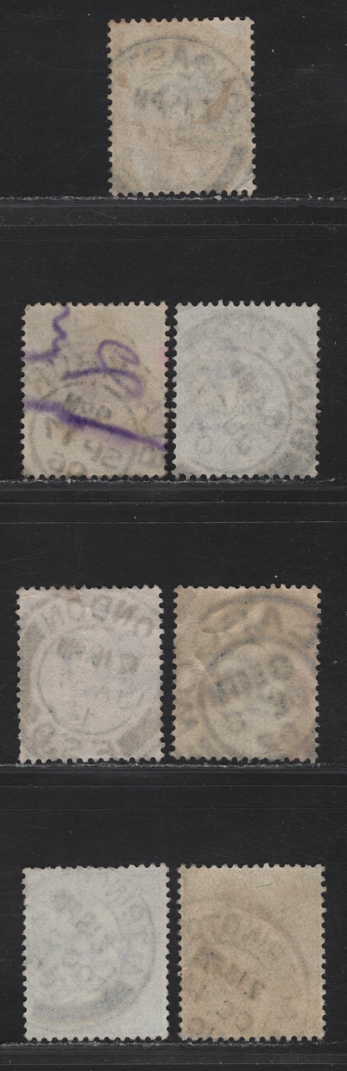 Lot 129 Great Britain SC#131 (SG#230) 2.5d Ultramarine King Edward VII, 1902-1910 King Edward VII Issue, 4 Fine/Very Fine Used Singles, DLR Printings, Single Barell CDS Cancels