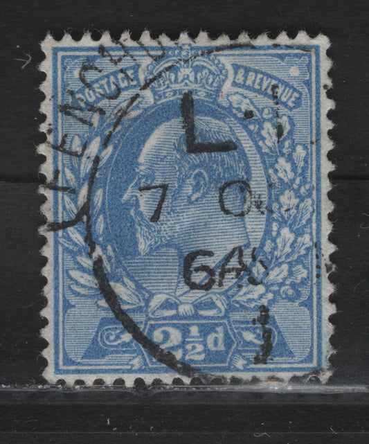 Lot 134 Great Britain SC#148 (SG#283 (Spec M18(1))) 2.5d Deep Bright Blue King Edward VII, 1902-1910 King Edward VII Issue, A Very Fine Used Single, Harrison Printing, Perf 15x14