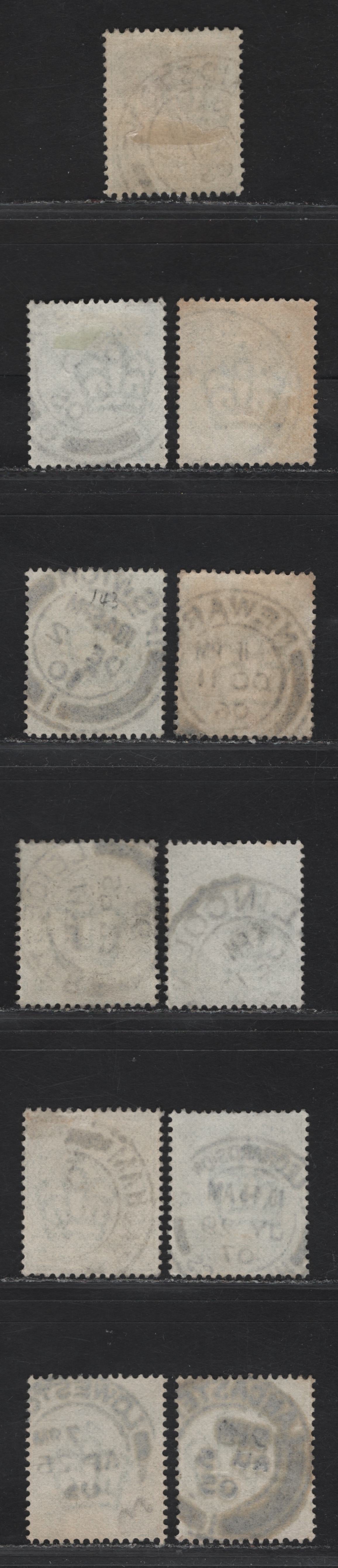 Lot 14 Great Britain SC#143-143a (SG#217-218) 1/2d Yellowish Green - Pale Yellowish Green King Edward VII, 1902-1910 King Edward VII Issue,  Fine/Very Fine Used Singles, Single Bar Barell CDS Cancels, I-N Towns & Villages