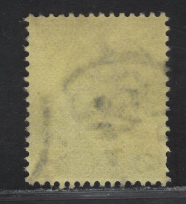 Lot 147 Great Britain SC#132g (SG#234) 3d Purple on Lemon King Edward VII, 1902-1910 King Edward VII Issue, A Very Fine Used Single, DLR Printing, Chalk Surfaced Paper