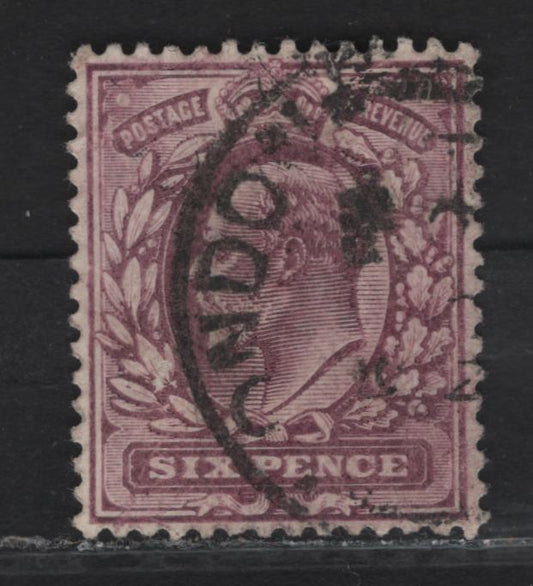 Lot 168 Great Britain SC#135h (SG#245a) 6d Pale Dull Purple King Edward VII, 1902-1910 King Edward VII Issue, A Very Fine Used Single, DLR Printing, Chalk Surfaced Paper
