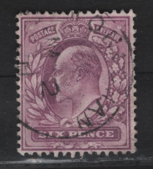 Lot 169 Great Britain SC#135h (SG#245a) 6d Pale Dull Purple King Edward VII, 1902-1910 King Edward VII Issue, A Very Fine Used Single, DLR Printing, Chalk Surfaced Paper
