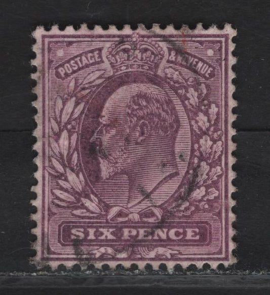 Lot 170 Great Britain SC#135i (SG#248) 6d Dull Purple King Edward VII, 1902-1910 King Edward VII Issue, A Very Fine Used Single, DLR Printing, Chalk Surfaced Paper