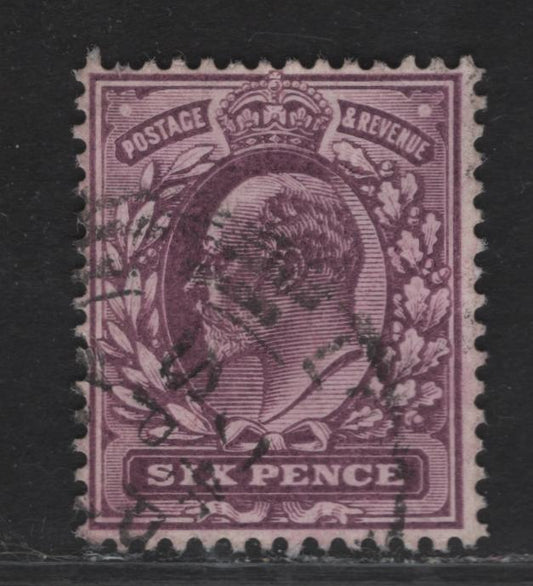 Great Britain SC#135i (SG#248) 6d Dull Purple King Edward VII, 1902-1910 King Edward VII Issue, A Fine Used Single DLR Printing, Chalk Surfaced Paper