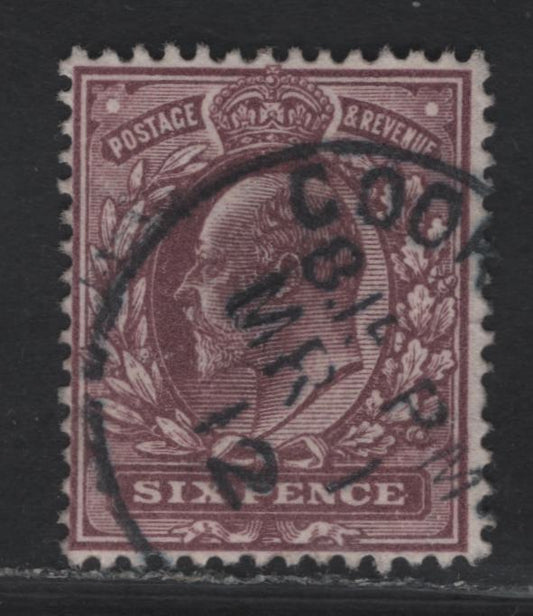 Lot 174 Great Britain SC#135bvar (SG#299) 6d Very Deep Reddish Purple King Edward VII, 1902-1910 King Edward VII Issue, A Fine Used Single, Somerset House printing