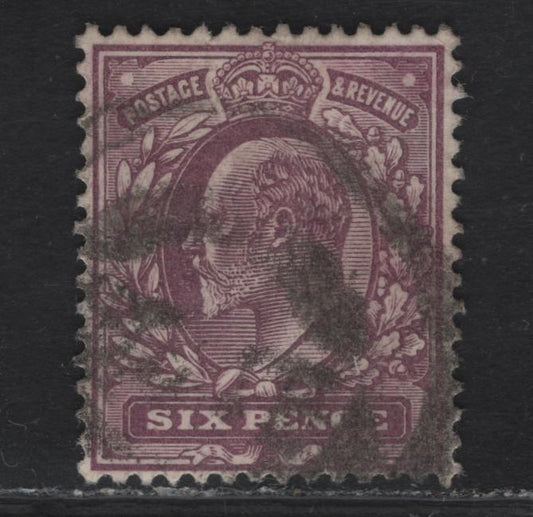 Lot 176 Great Britain SC#135d (SG#303) 6d Deep Plum King Edward VII, 1902-1910 King Edward VII Issue, A Fine Used Single, Somerset House printing, Chalky Paper