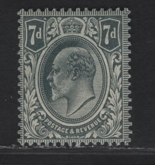 Lot 180 (C) Great Britain SC#145 (SG#249) 7d Gray Black King Edward VII, 1902-1910 King Edward VII Issue, A FOG Single, DLR Printing