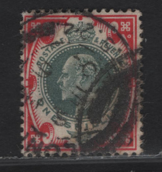 Lot 185 (C) Great Britain SC#138 (SG#257) 1/- Dull Green & Carmine King Edward VII, 1902-1910 King Edward VII Issue, A Very Good Used Single De La Rue Printing