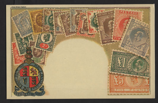 Great Britain A Very Fine Used Postcard, Featuring An Embossed Set Of Edward VII Stamps Printed In 1980