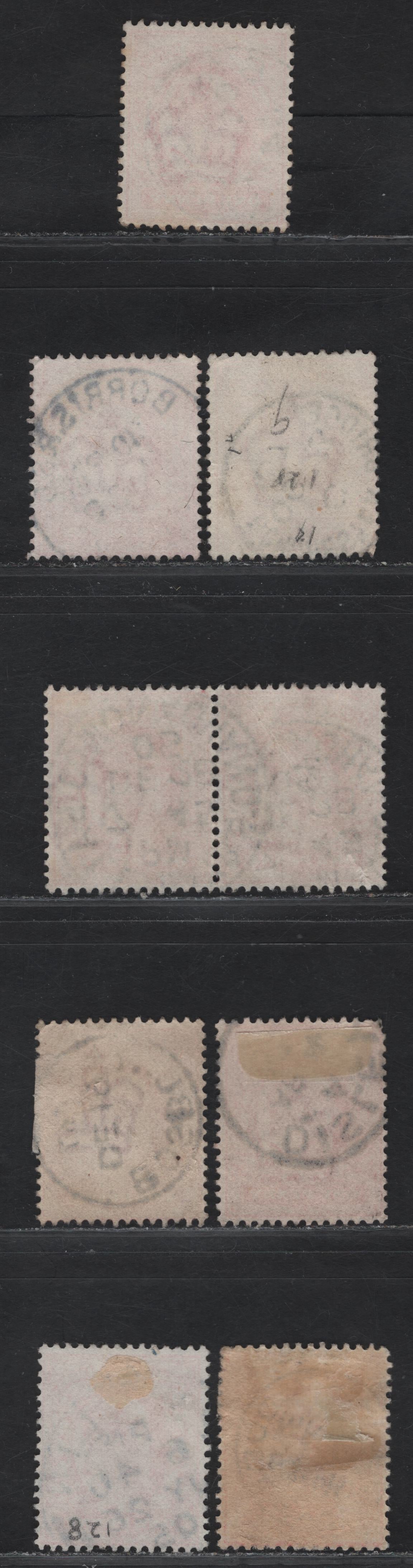 Lot 201 Great Britain SC#128&var (SG#219-220 (Spec M5(1)-M5(3))) 1d Scarlet - Deep Bright Scarlet King Edward VII, 1902-1910 King Edward VII Issue,  Fine/Very Fine Used Singles, B & D Single Circle Town & Village CDS Cancels