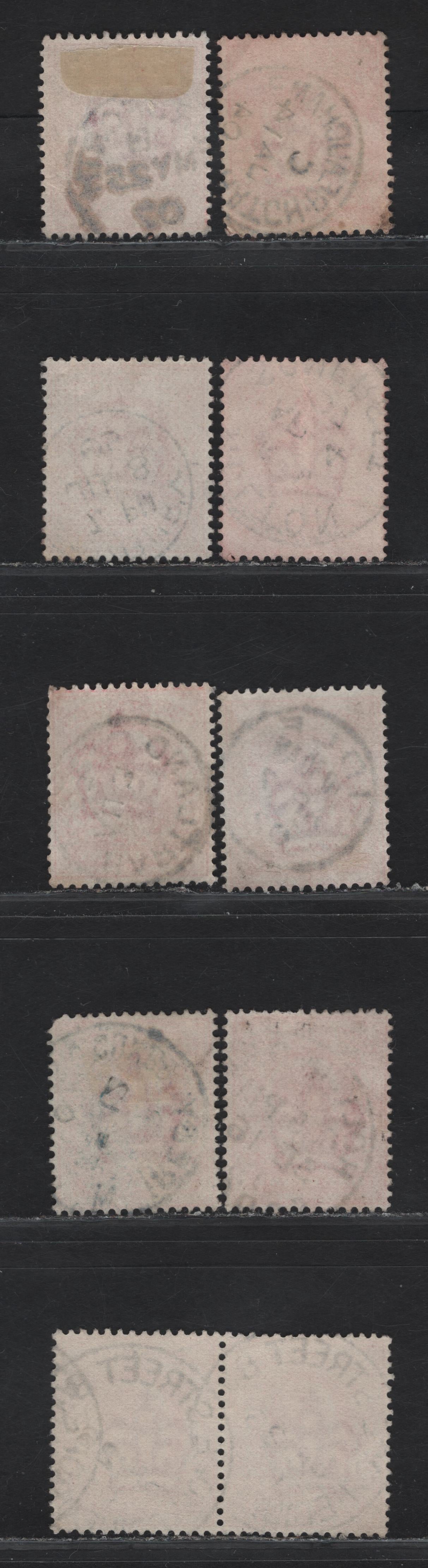 Lot 203 Great Britain SC#128 (SG#219-220) 1d Scarlet - Deep Scarlet King Edward VII, 1902-1910 King Edward VII Issue,  Fine/Very Fine Used Singles, H & I Single Circle Village/Town CDS Cancels