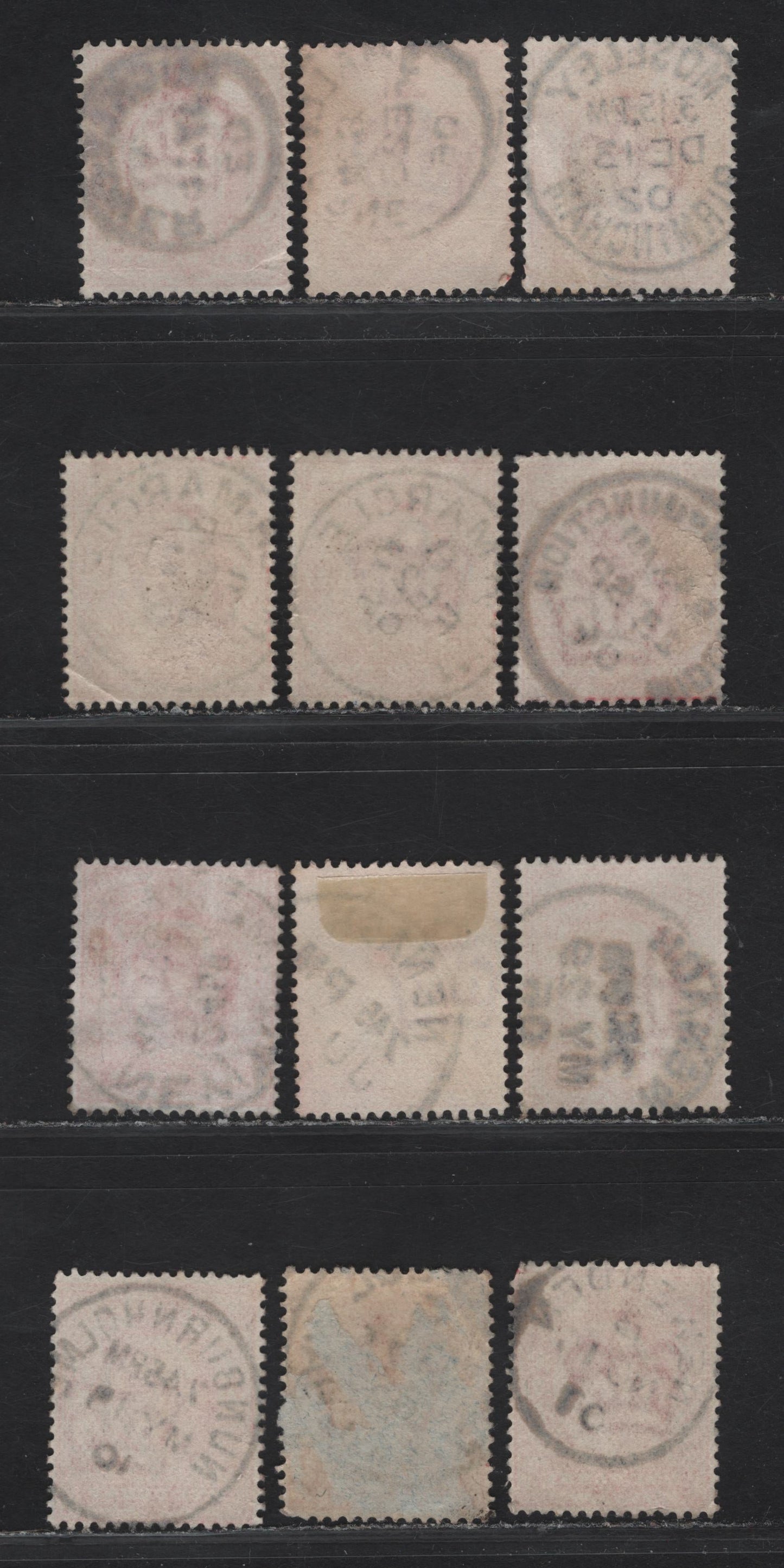 Lot 205 Great Britain SC#128 (SG#219-220) 1d Scarlet - Bright Scarlet King Edward VII, 1902-1910 King Edward VII Issue,  Fine/Very Fine Used Singles, M & N Single Circle Village/Town CDS Cancels