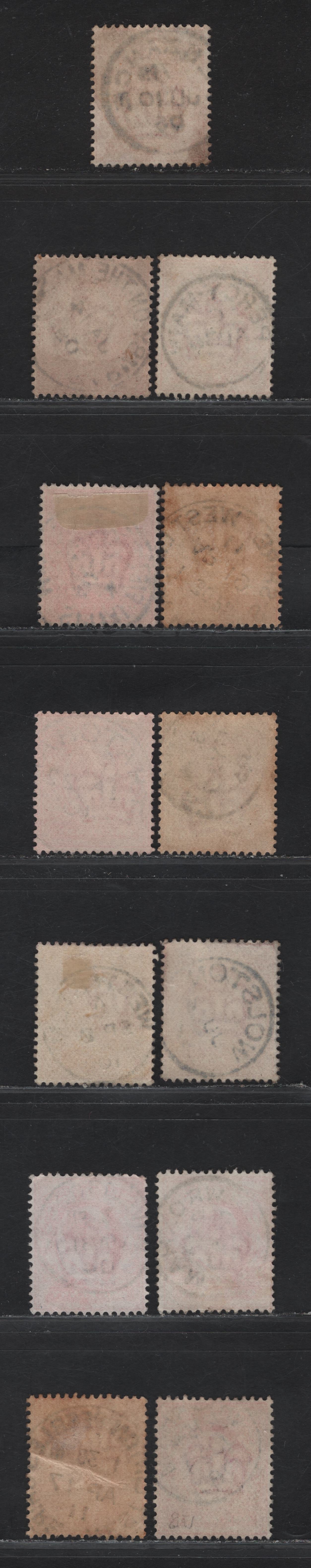 Lot 206 Great Britain SC#128&var (SG#219-220 (Spec M5(1)-MS(3))) 1d Scarlet - Deep Bright Scarlet King Edward VII, 1902-1910 King Edward VII Issue,  Fine/Very Fine Used Singles, P, S, T, V & W Single Circle Village/Town CDS Cancels