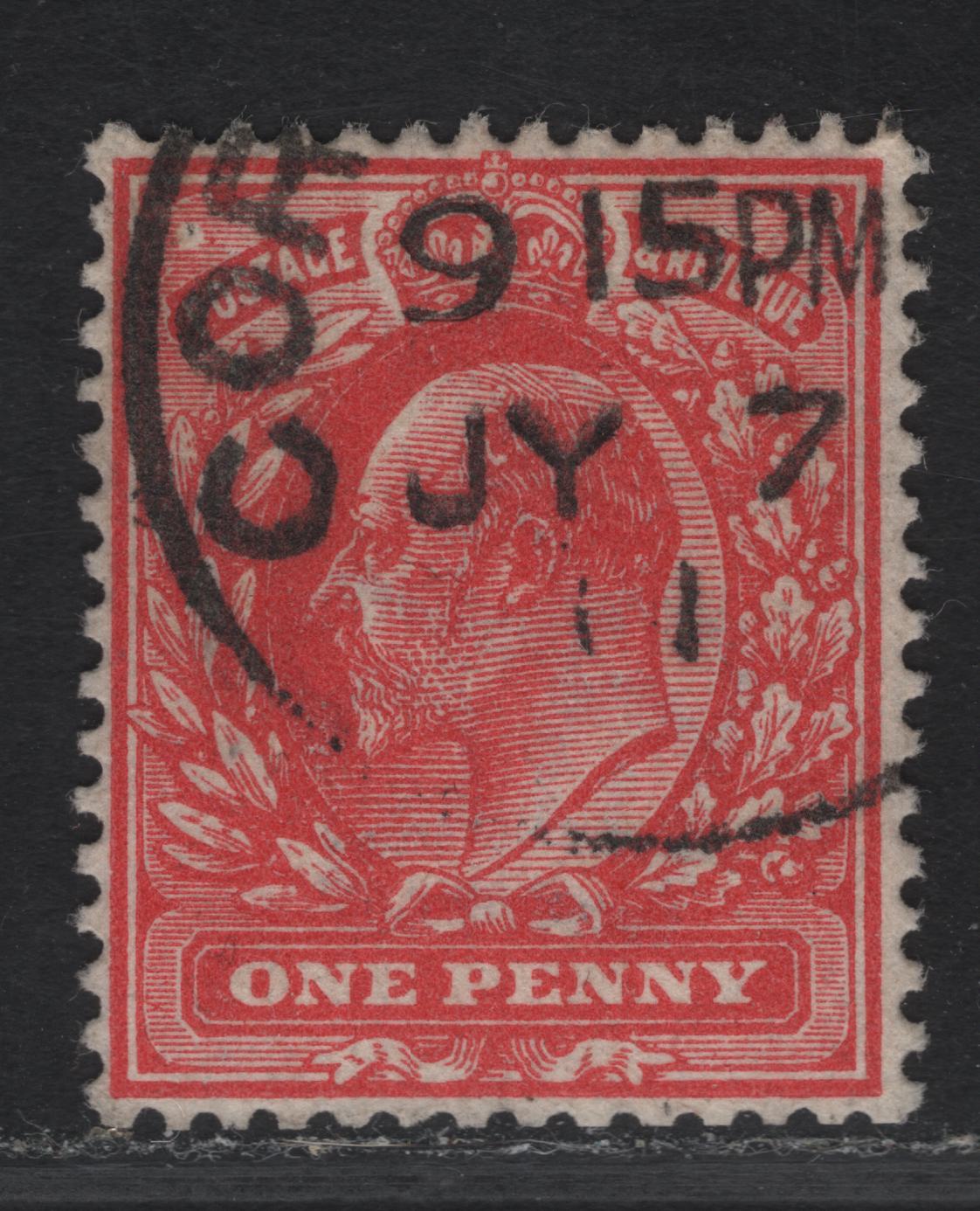 Lot 226 Great Britain SC#128a (SG#272) 1d Rose Red King Edward VII, 1902-1910 King Edward VII Issue, A Very Fine Used Single, Harrison Printing, Perf 14, July 7 1911 CDS.