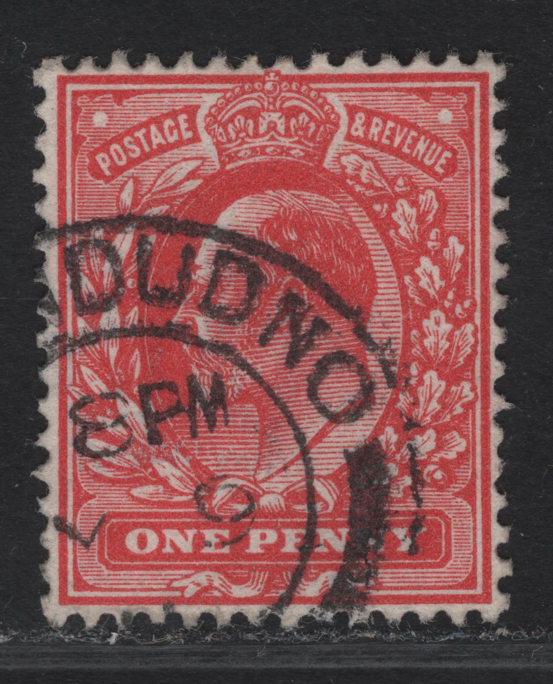 Lot 227 Great Britain SC#128a (SG#272) 1d Scarlet King Edward VII, 1902-1910 King Edward VII Issue, A Very Fine Used Single, Harrison Printing, Perf 14