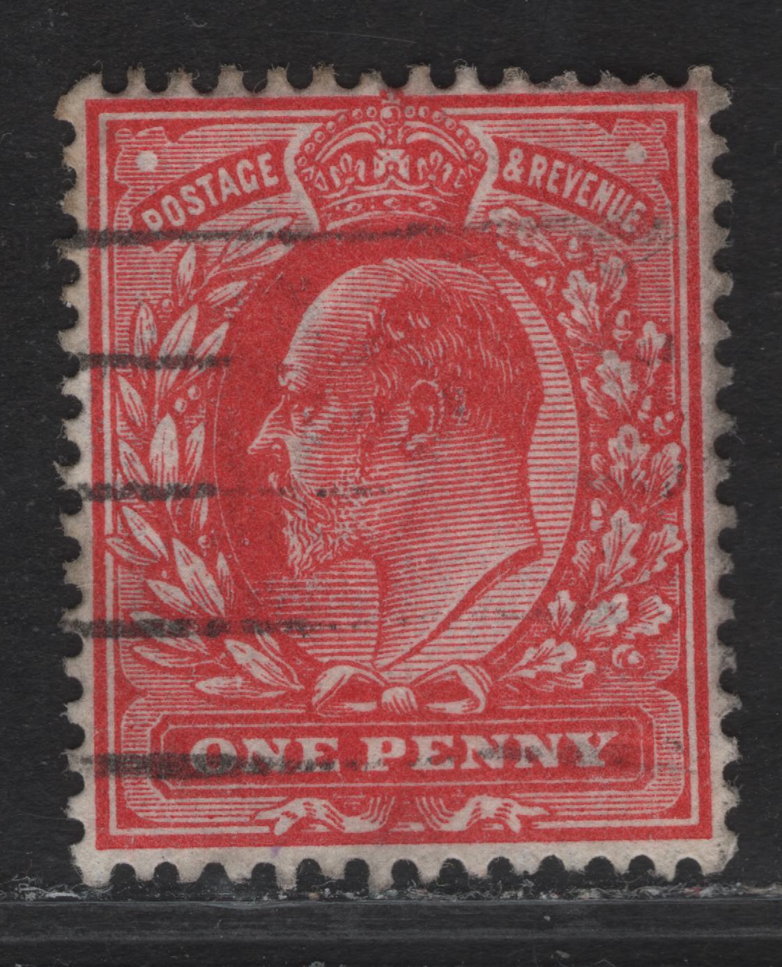 Lot 229 Great Britain SC128a (SG#272) 1d Rose Scarlet King Edward VII, 1902-1910 King Edward VII Issue, A Very Fine Used Single, Harrison Printing, Perf 14