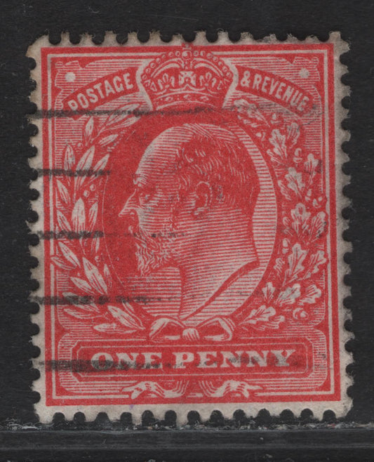 Great Britain SC128a (SG#272) 1d Rose Scarlet King Edward VII, 1902-1910 King Edward VII Issue, A Very Fine Used Single, Harrison Printing, Perf 14