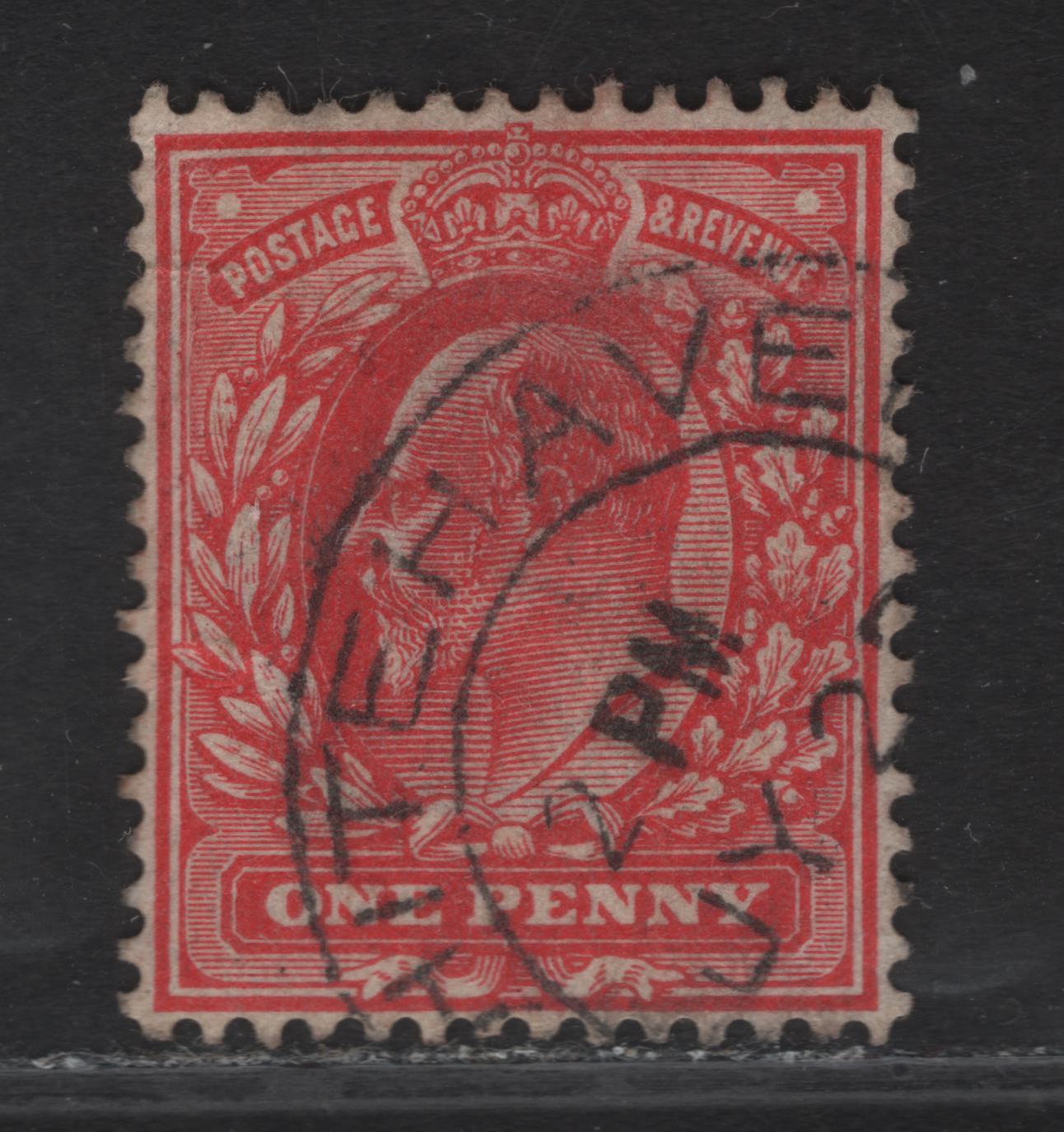 Lot 231 Great Britain SC#128a (SG#273) 1d Deep Rose Red King Edward VII, 1902-1910 King Edward VII Issue, A Very Fine Used Single, Harrison Printing, Perf 14