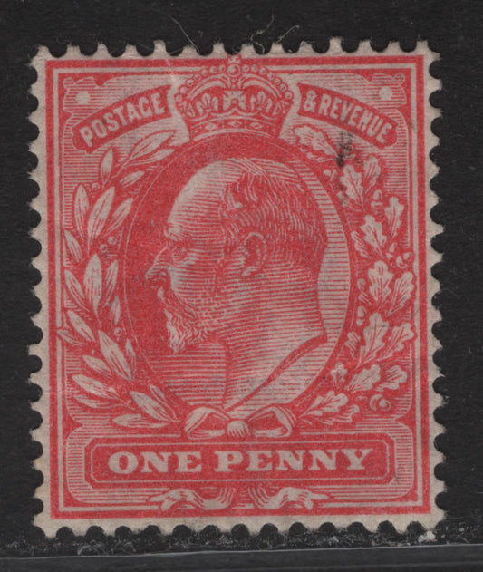 Lot 235 Great Britain SC#128avar (SG#274 (Spec M6(4)))1d Pale Rose Carmine King Edward VII, 1902-1910 King Edward VII Issue, A Very Fine Used Single, Harrison Printing, Perf 14