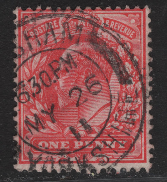 Lot 238 Great Britain SC#128avar (SG#274) 1d Rose Carmine King Edward VII, 1902-1910 King Edward VII Issue, A Very Good Used Single, Harrison Printing, Perf 14, May 26 1911 York Shore CDS.