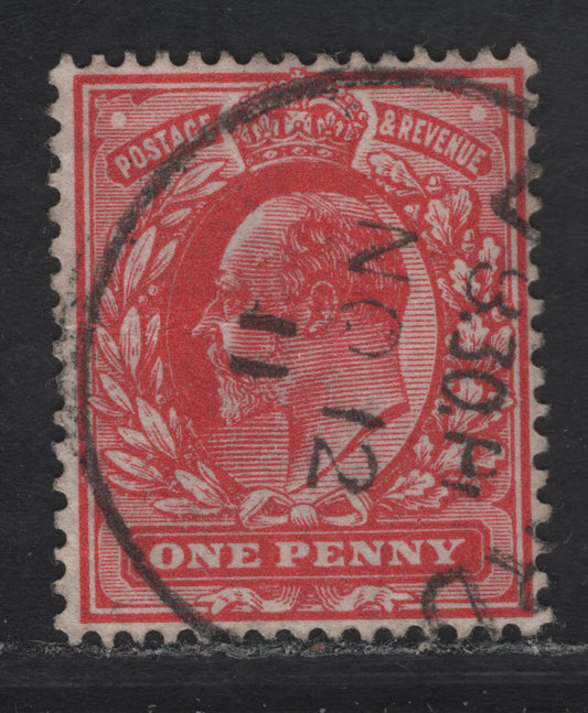 Lot 240 Great Britain SC#147b (SG#280) 1d Rose Red King Edward VII, 1902-1910 King Edward VII Issue, A Very Fine Used Single, Harrison Printing, Perf 15x14, Nov 12 1911 CDS.