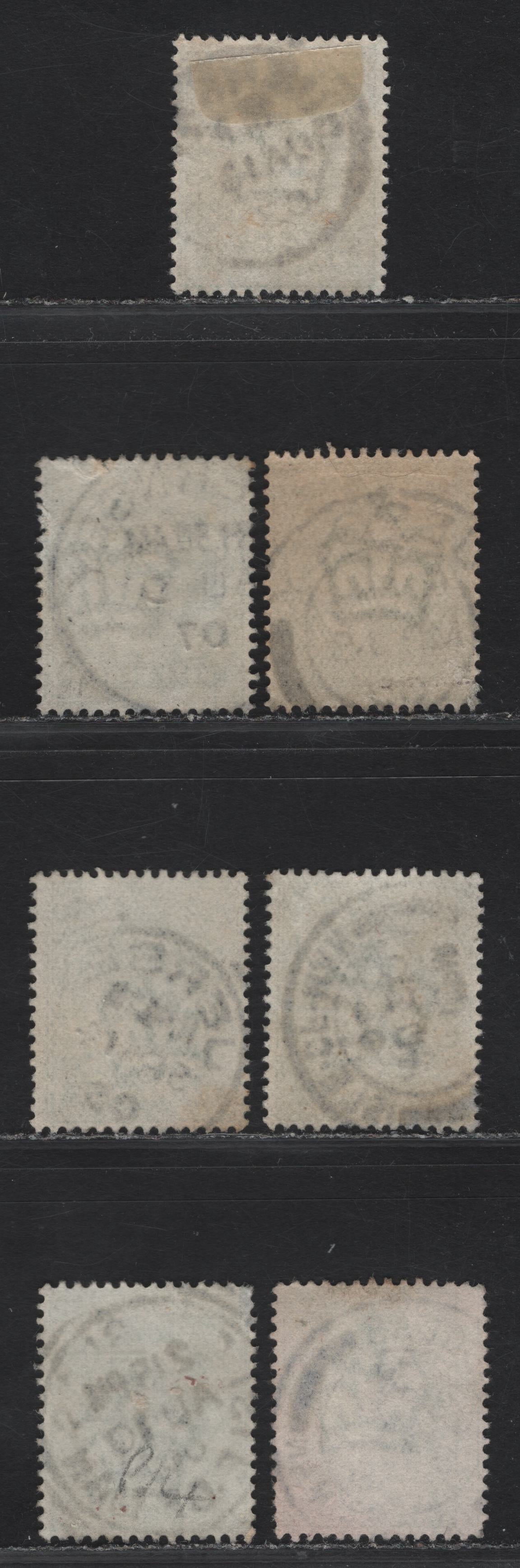 Lot 25 Great Britain SC#127a, 143 (SG#216, 218) 1/2d Blue Green - Yellowish Green King Edward VII, 1902-1910 King Edward VII Issue,  Fine/Very Fine Used Singles, Channel Islands Cancels.
